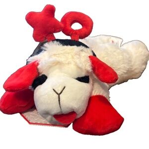 Multipet Lambchop St Valentine's Day X's & O's 10" Plush Lamb Chop Dog Toy
